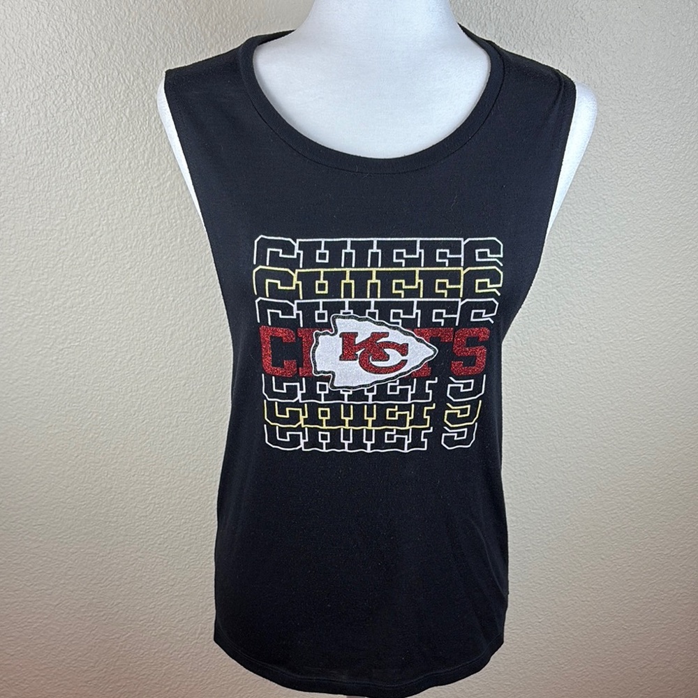 Bella Canvas Black Chiefs Tank Top Size M